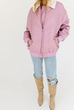 orchid quilted coat