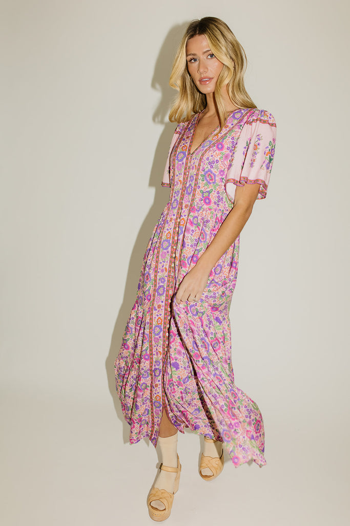 rita floral maxi dress // pink