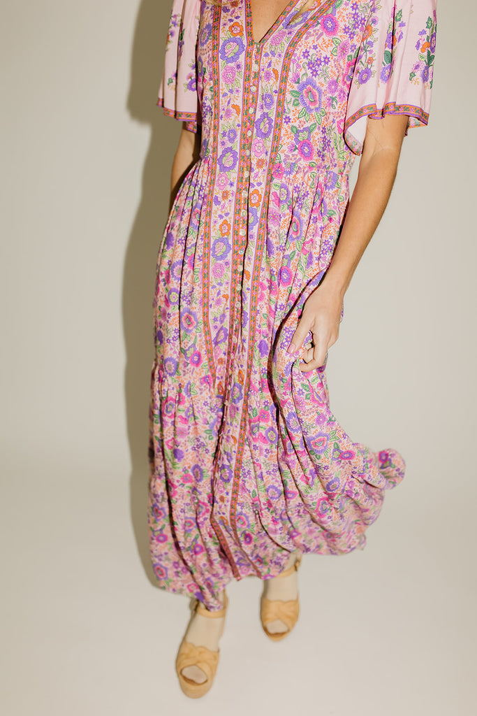 rita floral maxi dress // pink