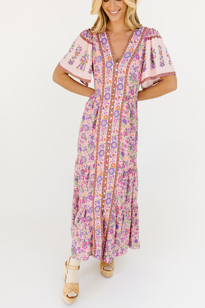 rita floral maxi dress // pink *restocked*