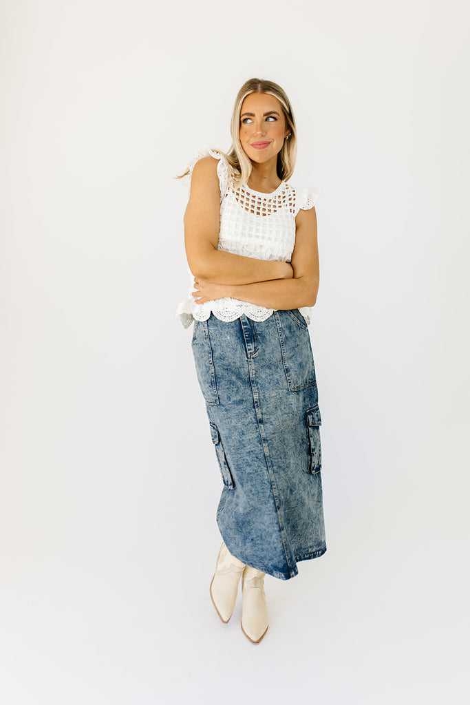 gerri denim midi skirt