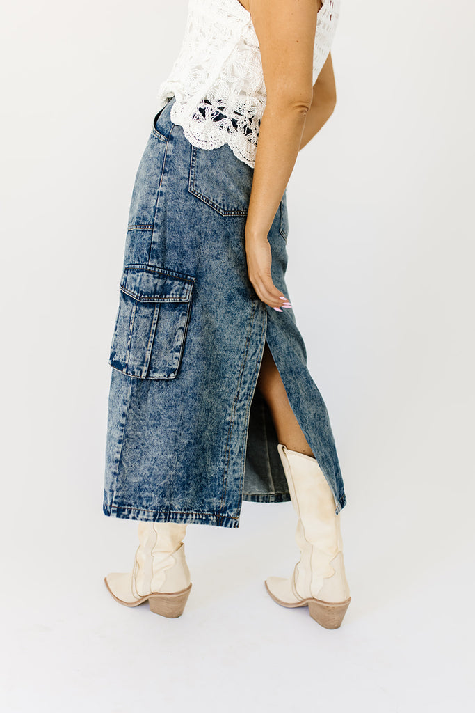 gerri denim midi skirt