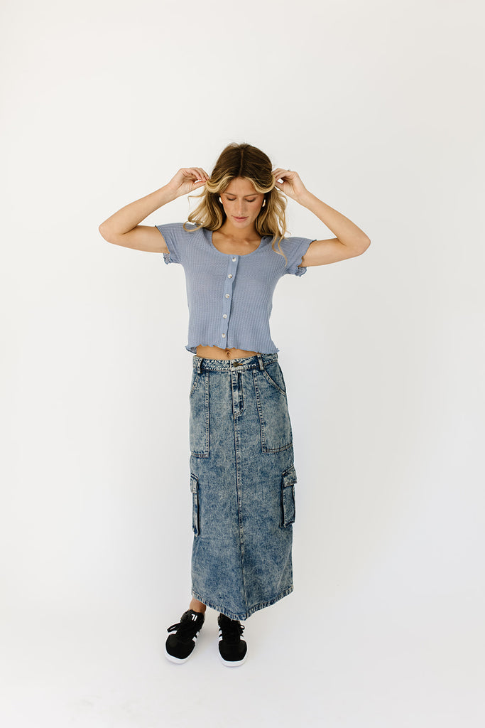 gerri denim midi skirt