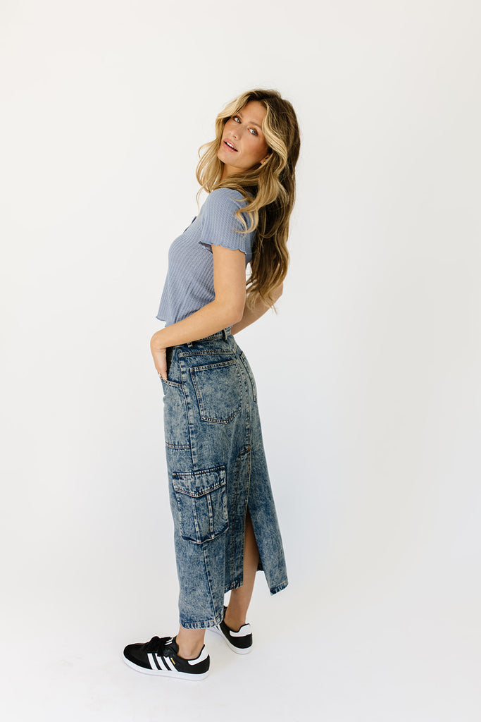 gerri denim midi skirt