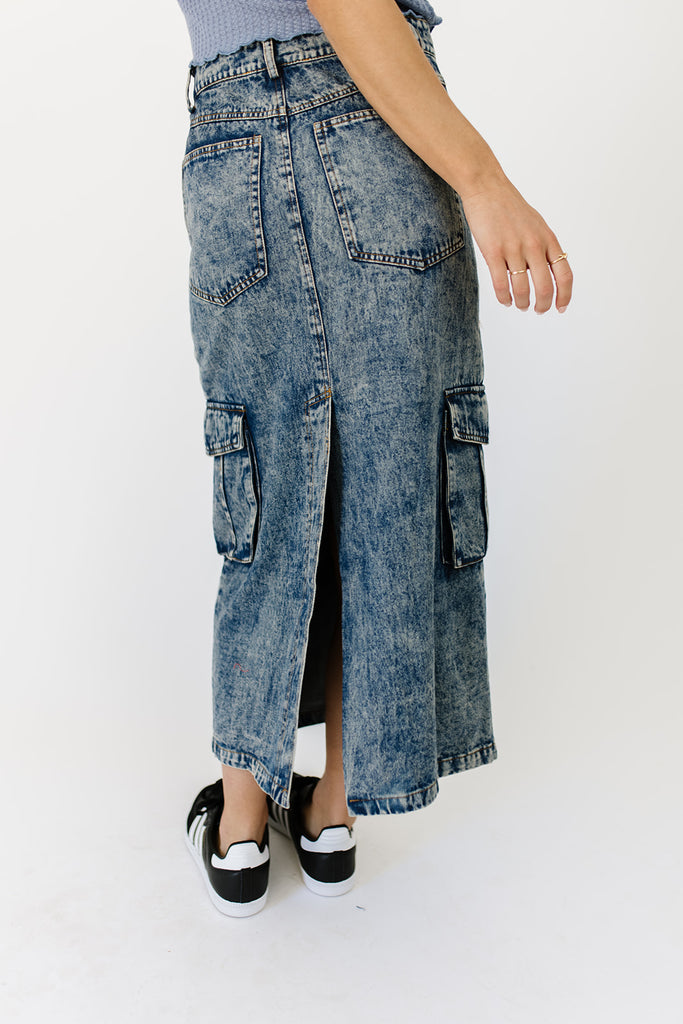 gerri denim midi skirt