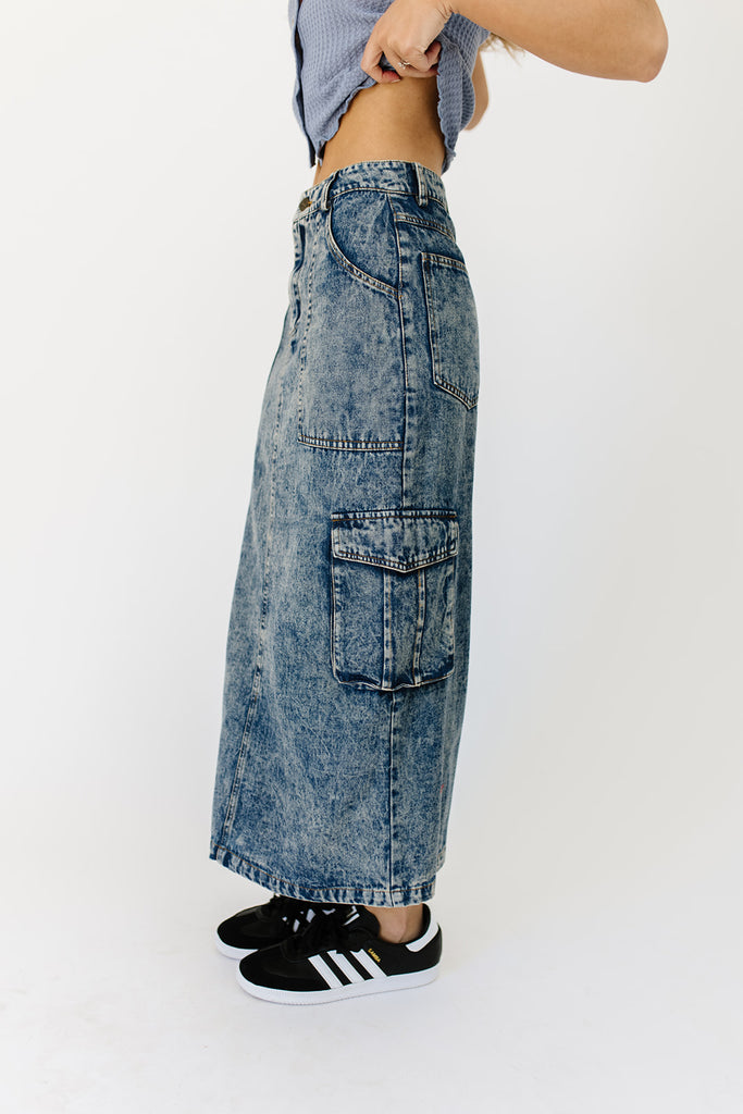 gerri denim midi skirt