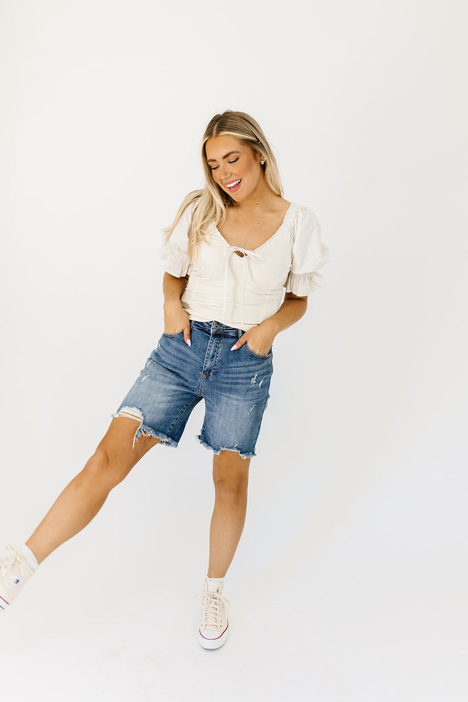 sly denim shorts // medium wash