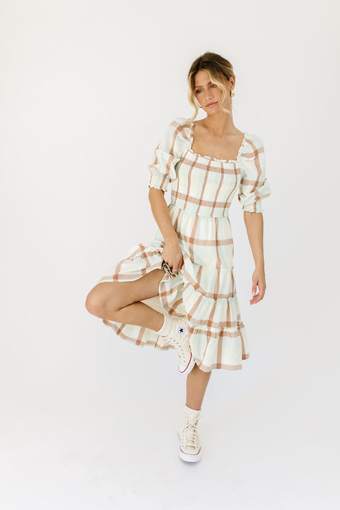 luna plaid dress