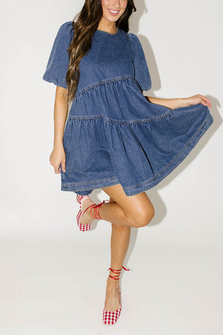 ari denim mini dress *restocked*