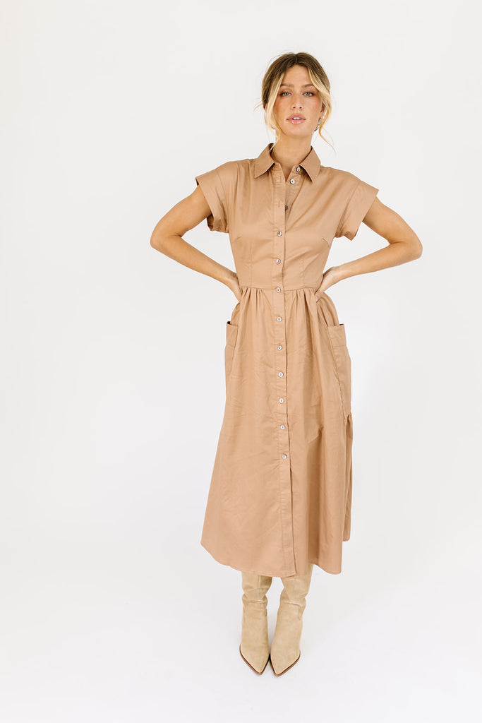 mindy collared midi dress