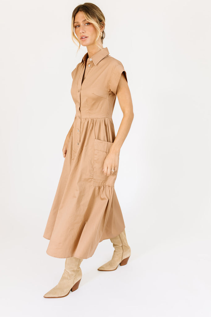 mindy collared midi dress