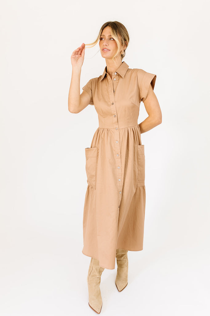 mindy collared midi dress