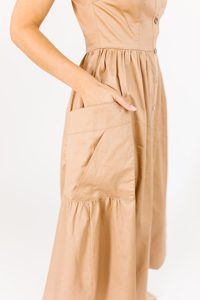 mindy collared midi dress