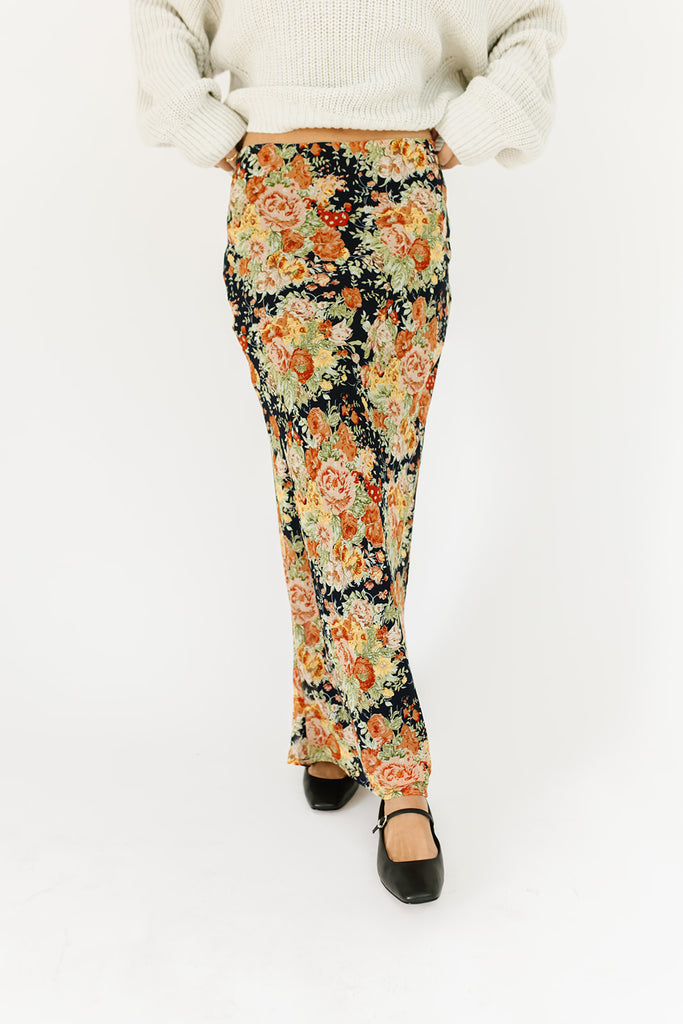 leon floral maxi skirt