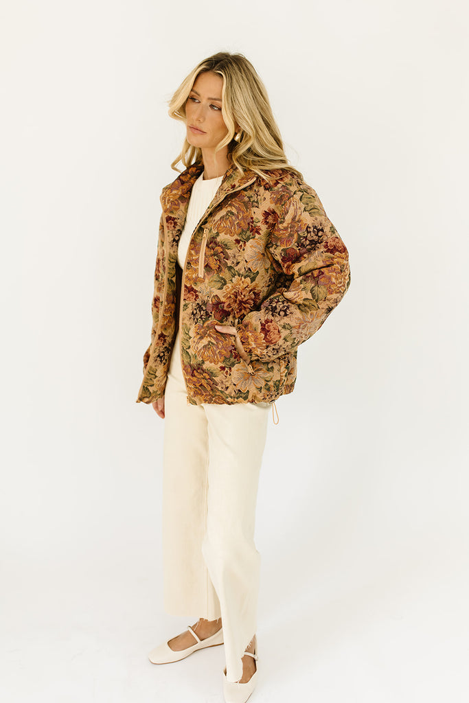 quilted jacket *zoco floral isabel – zoco shop floral // brown exclusive*