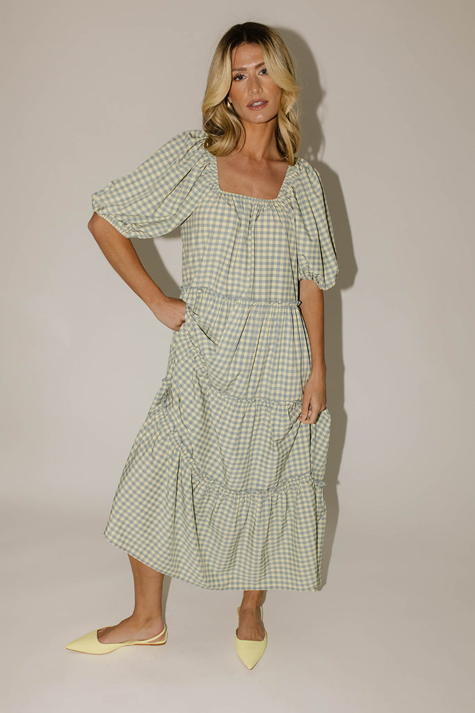 daymaker dress // blue + yellow gingham *zoco exclusive*