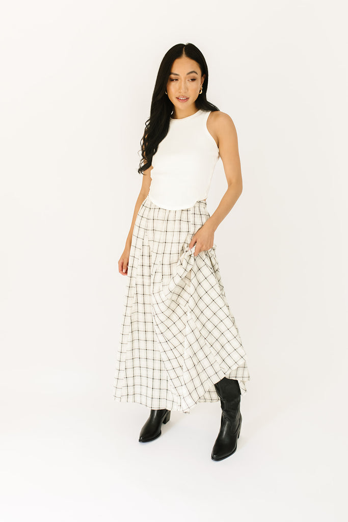 jennifer plaid maxi skirt