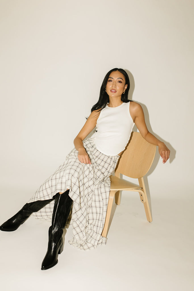jennifer plaid maxi skirt