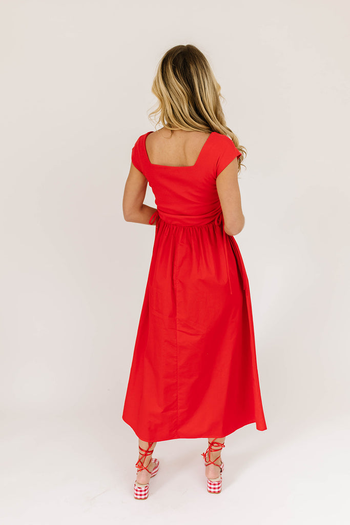 afterglow midi dress // red