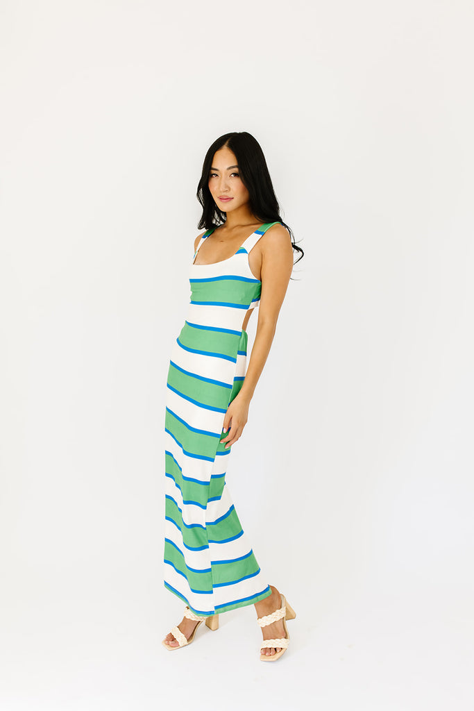 castaway striped maxi dress