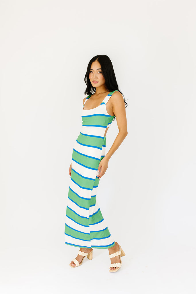 castaway striped maxi dress