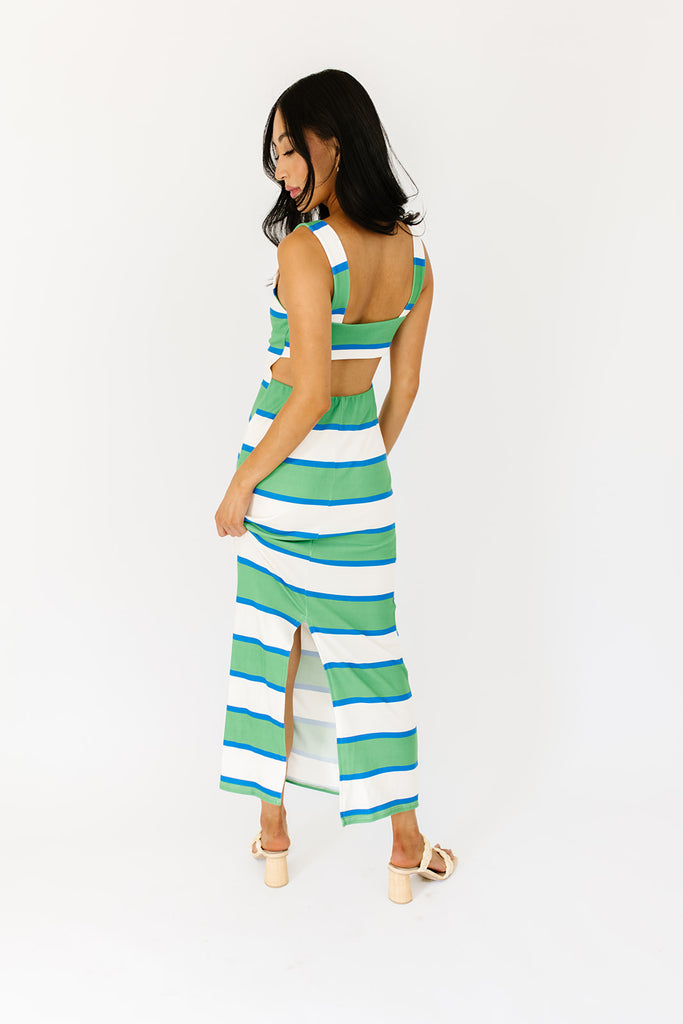 castaway striped maxi dress