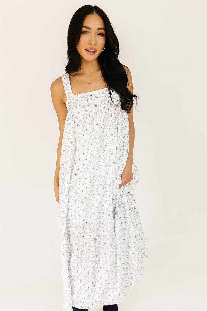 buttercup floral maxi dress // blue