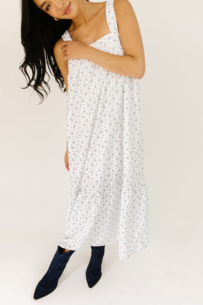 buttercup floral maxi dress // blue
