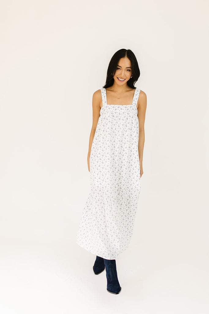 buttercup floral maxi dress // blue