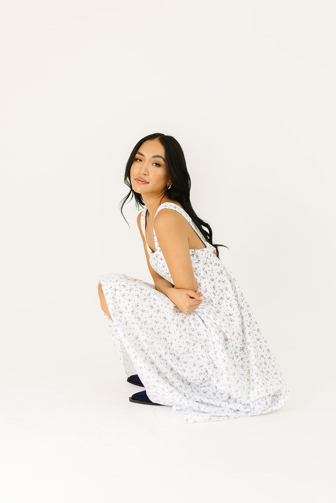 buttercup floral maxi dress // blue