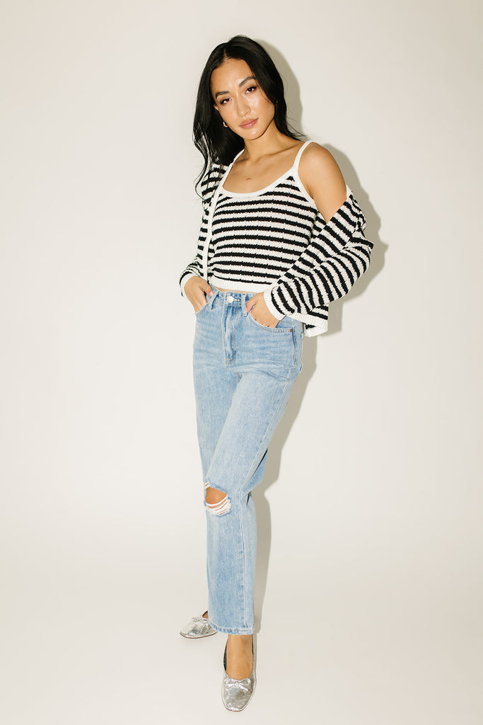 likewise striped sweater set