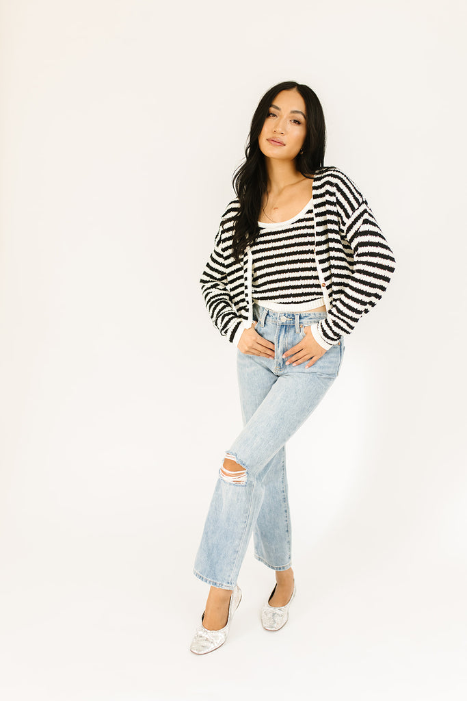 likewise striped sweater set