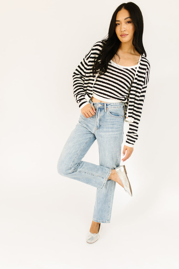 likewise striped sweater set