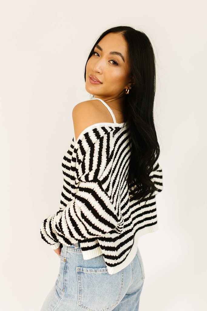 likewise striped sweater set