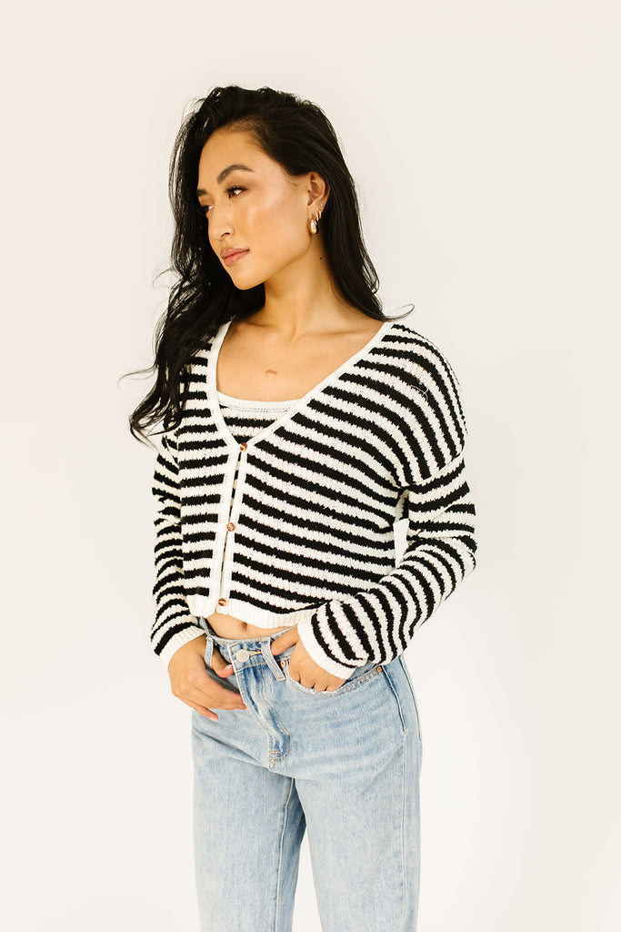 likewise striped sweater set