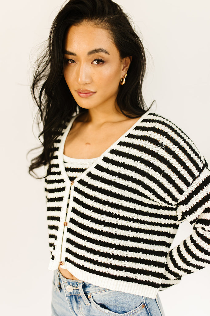 likewise striped sweater set