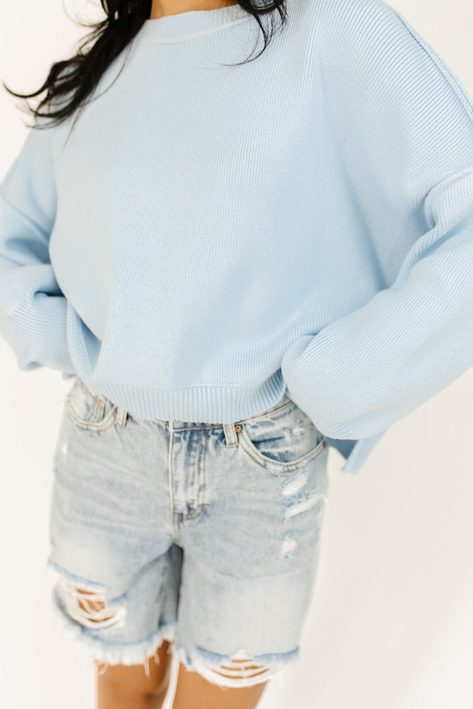 kitty pullover // baby blue