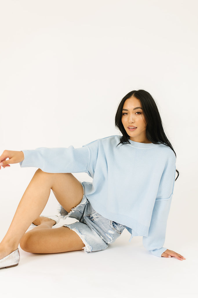 kitty pullover // baby blue