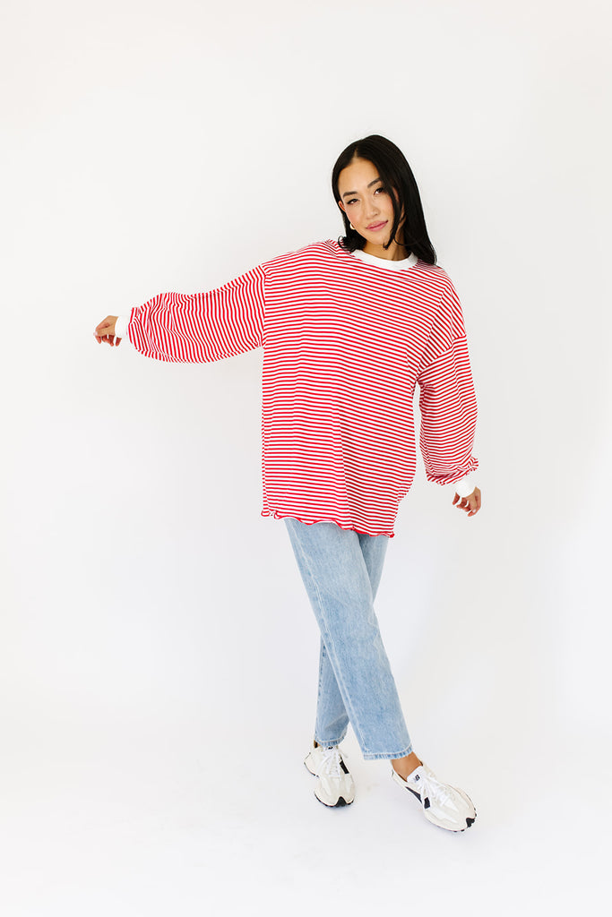 stone cold striped top // red *preorder*