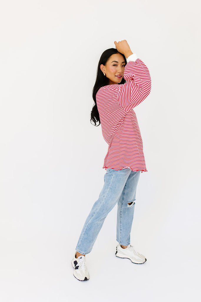 stone cold striped top // red *preorder*