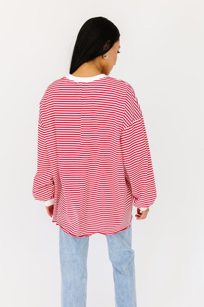 stone cold striped top // red *preorder*
