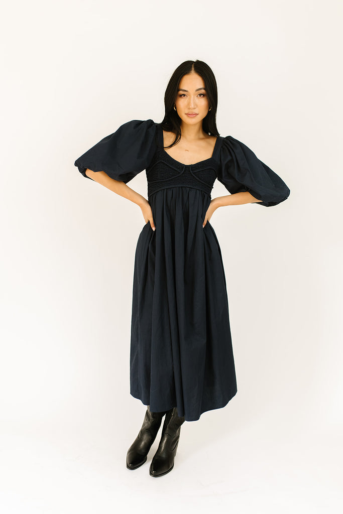 gala midi dress // navy – shop zoco