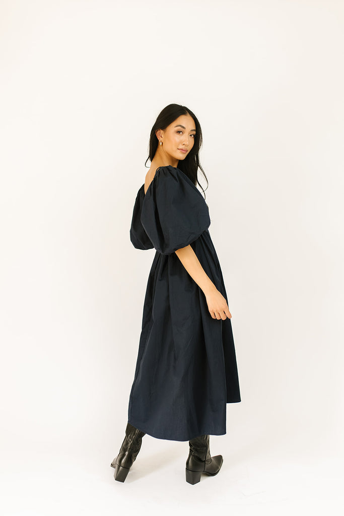 gala midi dress // navy