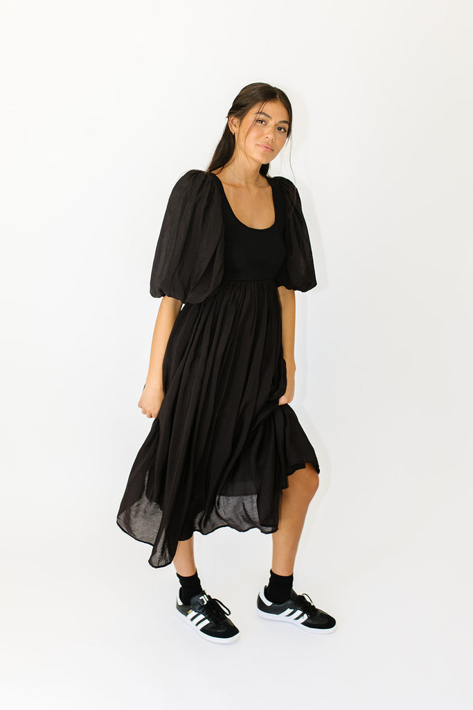 emma midi dress // black