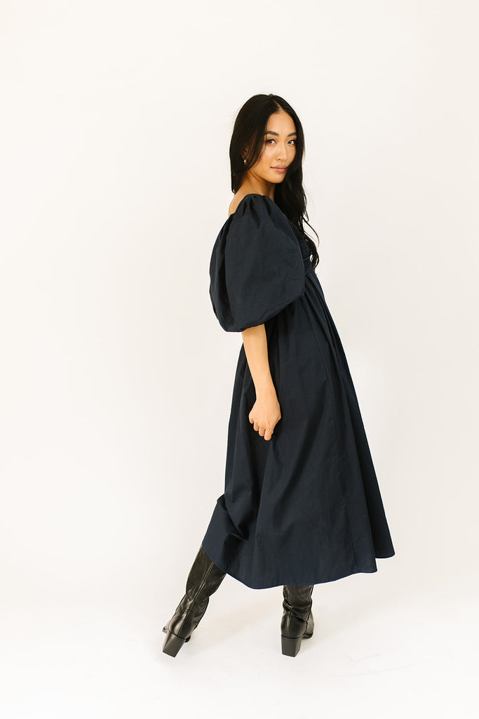 gala midi dress // navy