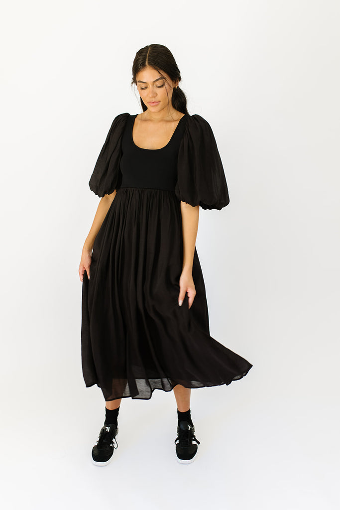 emma midi dress // black