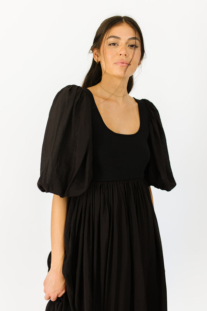 emma midi dress // black