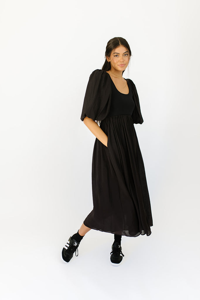 emma midi dress // black