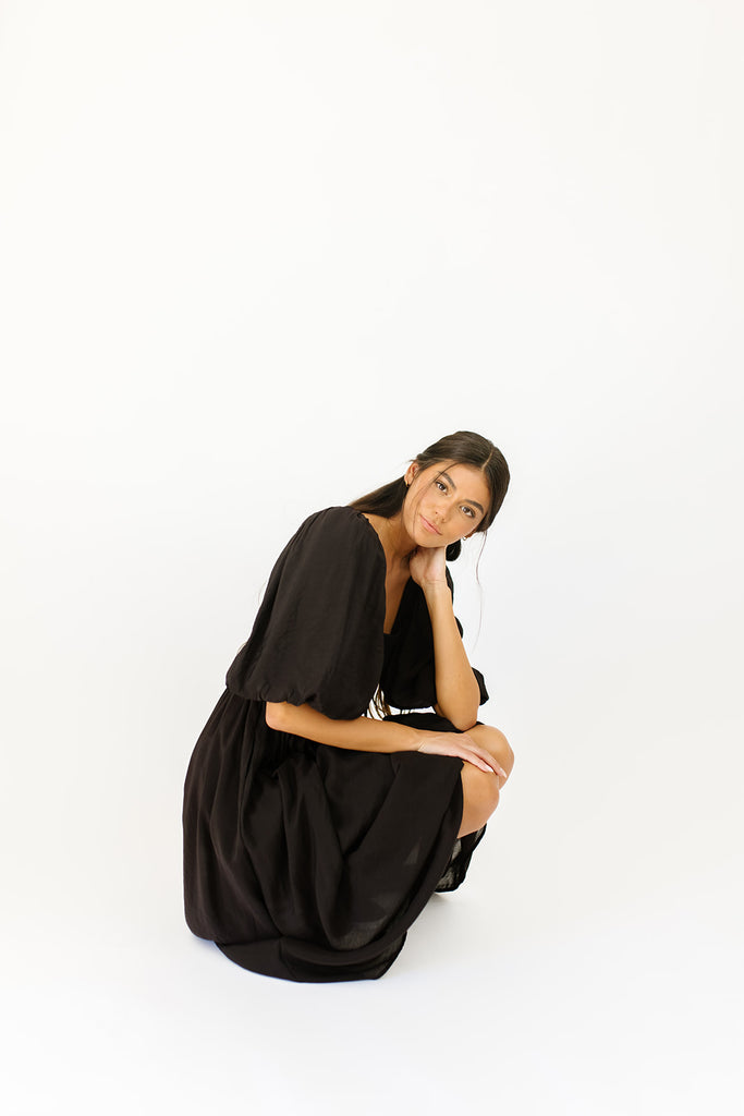 emma midi dress // black