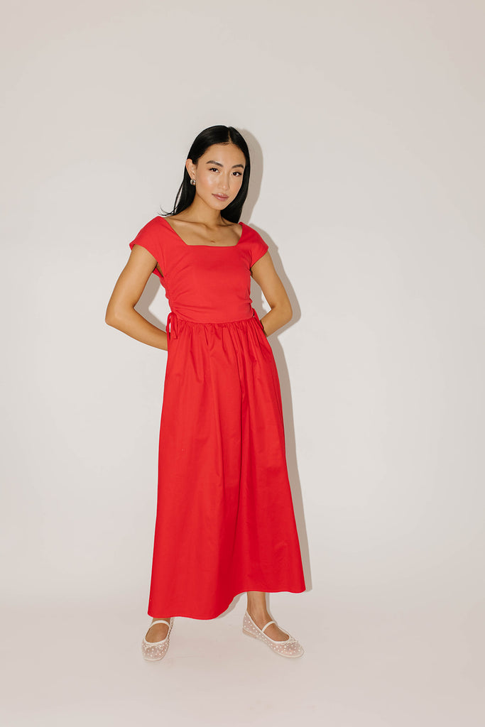 afterglow midi dress // red